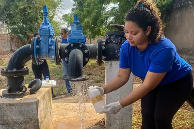 notícia: Cosanpa monitora qualidade da água em poços profundos em Santarém e região