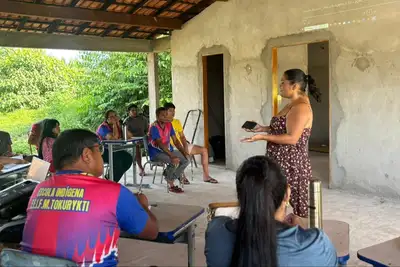 notícia: Lideranças reúnem com professores para definir contribuições à nova Lei de Educação Escolar Indígena no Pará