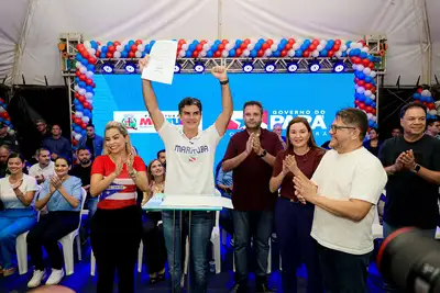 notícia: Governo do Pará entrega primeira etapa da nova Praça Menino Deus e instala totem de segurança em Marituba