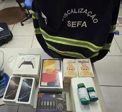 notícia: Sefa apreende equipamentos de climatização e aparelhos celulares
