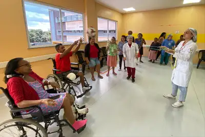 notícia: HRPC promove ação com usuários e acompanhantes para incentivar bem-estar e inclusão