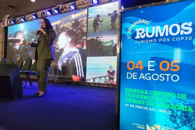 notícia: Seminário RUMOS abre debates sobre turismo sustentável e regenerativo no Pará pós-COP30