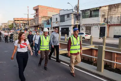 notícia: Vice-governadora, Hana Ghassan, visita obra de macrodrenagem do Canal Nina Ribeiro, em Belém