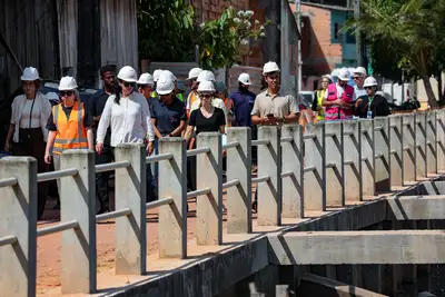 notícia: Comitiva do BNDES avalia positivamente ritmo das obras da COP 30 realizadas pelo Governo do Pará