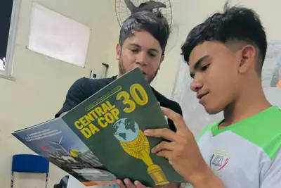 notícia: Estudantes de Curuçá utilizam material pedagógico sobre mudanças climáticas