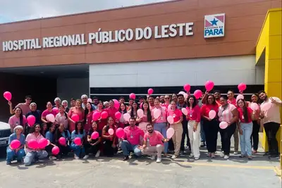 notícia: Hospital Regional, em Paragominas, faz ações pelo Outubro Rosa com educação em saúde