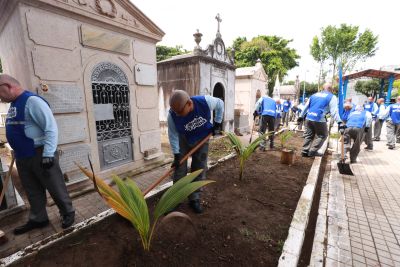 notícia: Parceria entre Estado e Prefeitura de Belém promove limpeza de cemitérios com mão de obra de internos