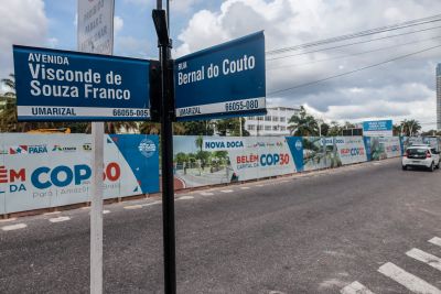 notícia: Trânsito nas transversais da 'Nova Doca' terá alteração para avanço de obra de saneamento nesta quarta (15/1)