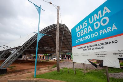 notícia: Obras do Governo do Estado em concha acústica de Placas seguem ritmo acelerado