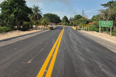 notícia: Obras de pavimentação da Vicinal Cuamba entram na etapa final no Baixo Amazonas