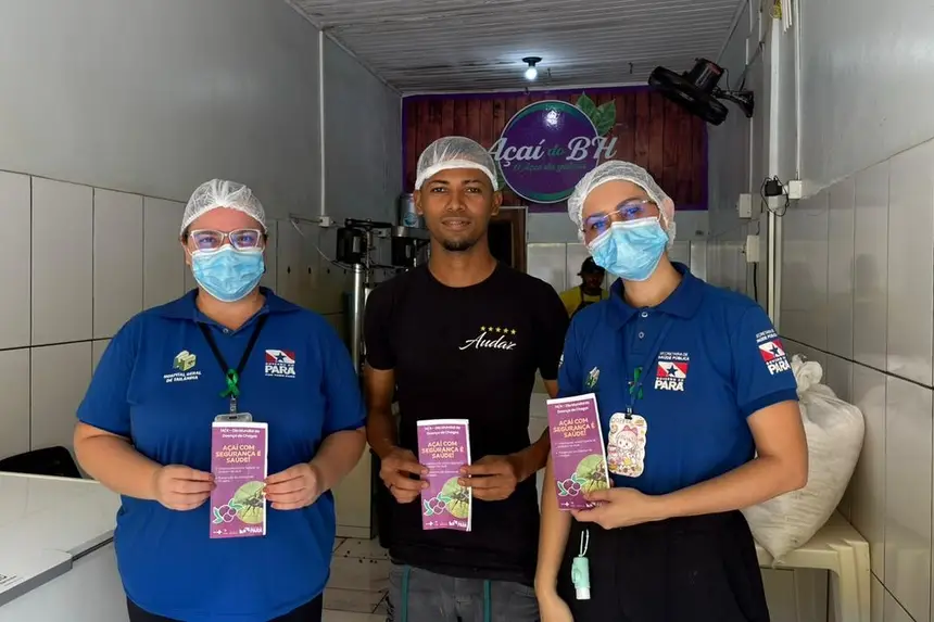 Foto: Ascom/HGT Vitor Ferreira, proprietário de ponto de açaí, participou da ação e destacou a importância das orientações no preparo seguro do produto