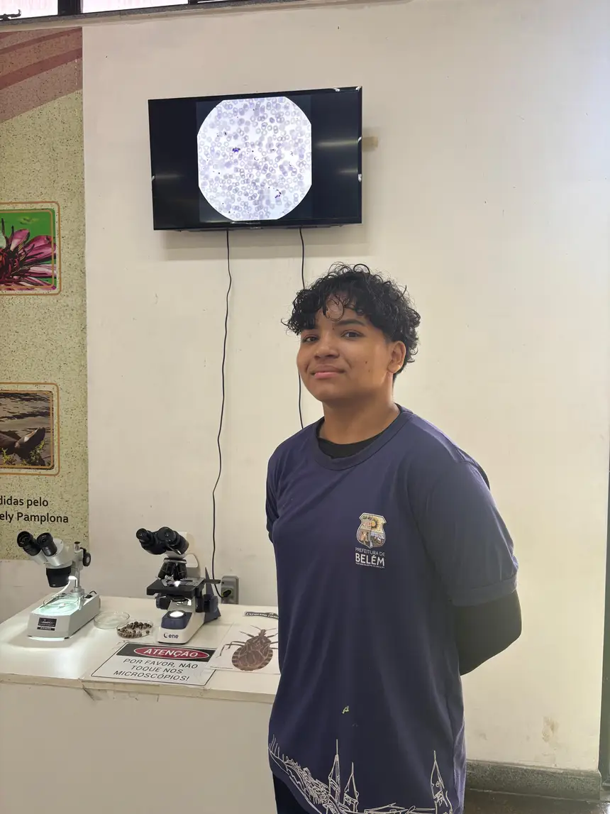 O estudante Kleber Yuri Vale Soares compartilhou aprendizados que obteve durante a visitação ao Planetário.