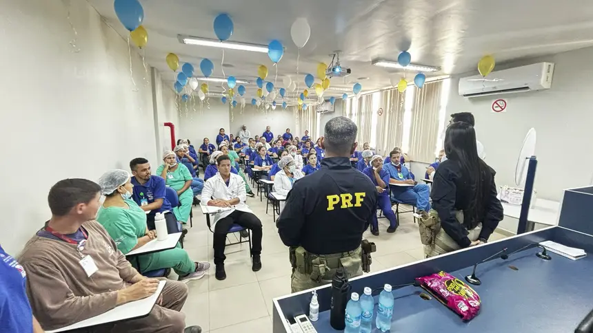 Foto: Ascom/HRSP Ação reforçou a importância da prevenção e do respeito à vida no trânsito