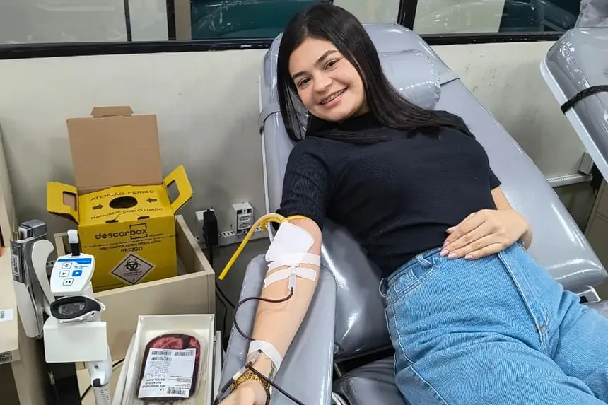 Foto: Divulgação A doadora de sangue Beatriz Guedes