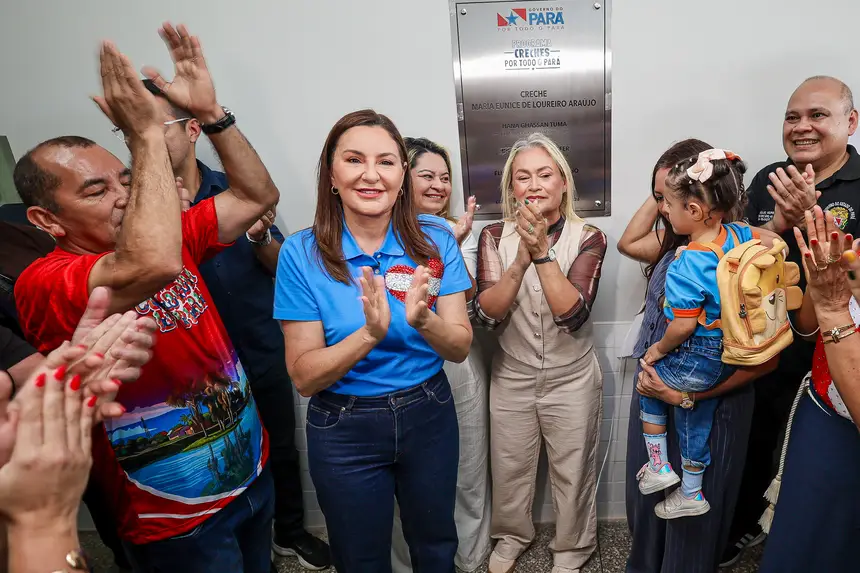 A governadora Hana Ghassan durante a entrega da nova creche em Concórdia do Pará