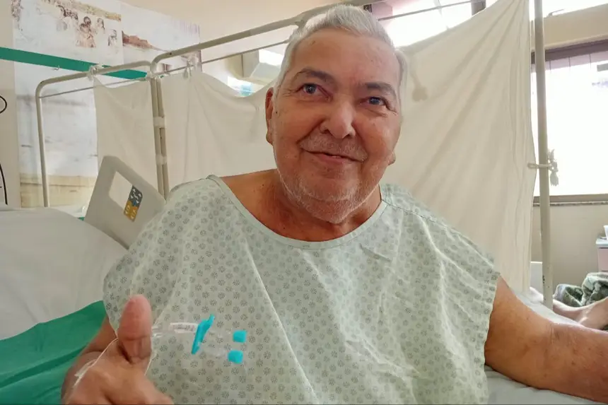 Edimar Pereira, 69 anos, paciente da UTI Adulto do HRPT (Foto ASCOM HRPT)