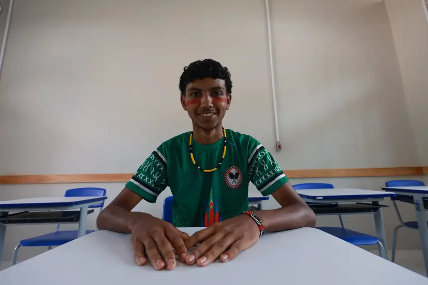 Estudante Felipe Ttembé, do segundo ano do ensino médio