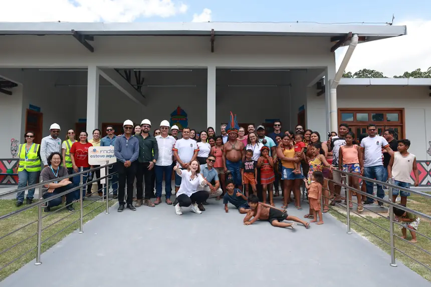 Nova escola atende comunidade Tembé na aldeia Pirá, na terra indígena Alto Rio Guamá