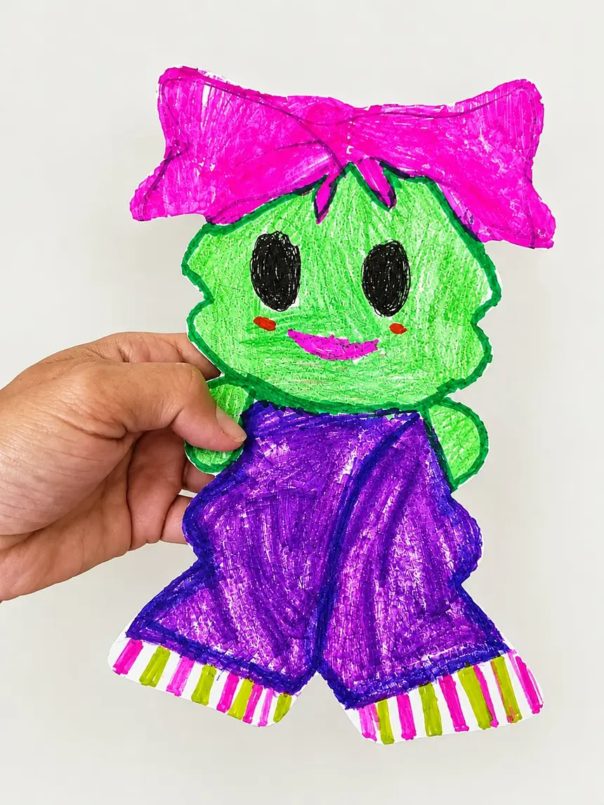 Oficina de monstrinhos de papel personalizados do Projeto Ecoarte