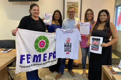 notícia: Ioepa reforça campanha de combate à violência contra a mulher no futebol