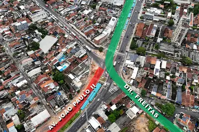 notícia: Trecho da Avenida João Paulo II terá interdição para obras de novo viaduto em Belém 