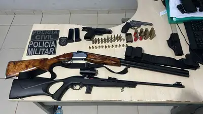 notícia: Operação policial conjunta da PM e Polícia Civil apreende armas e munições em Igarapé-Miri