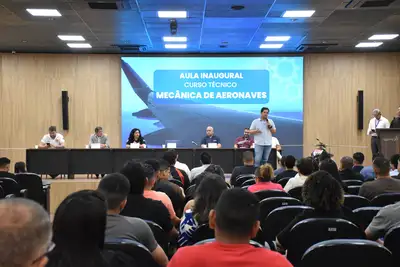 notícia: Aula inaugural marca início da segunda turma do Curso Técnico em Mecânica de Aeronaves no Pará