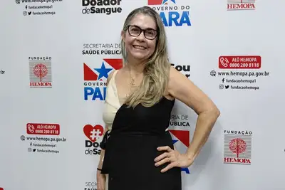 Juciara Farias, gerente de Captação de Doadores da Fundação Hemopa, destaca o serviço social como ferramenta de promoção da saúde pública e sensibilização para doação.