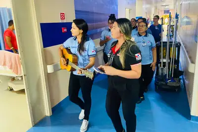 notícia: HRPC realiza ação de musicoterapia e fortalece cuidado humanizado aos usuários 