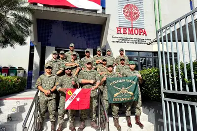 notícia: 4º Distrito Naval da Marinha participa de caravana e reforça estoque do Hemopa