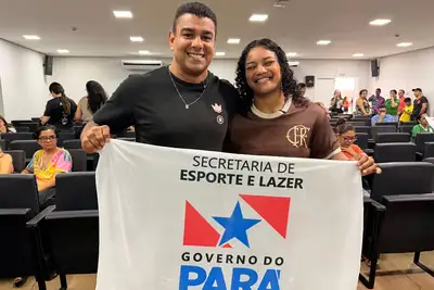 Assinaram o termo de apoio o técnico Alexandre Castro e a atleta de Jiu-jitsu Vitória Gabriela, que vão representar o País no Mundial da categoria, na Califórnia