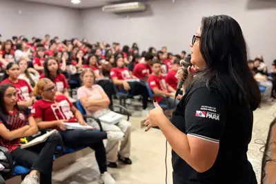 notícia: Hospital Metropolitano reforça prevenção de acidentes de trânsito em escola de Ananindeua