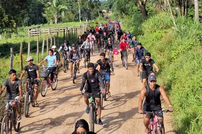 notícia: Escola Estadual de Açaiteua, em Viseu, promove o “II Pedal Ecológico: Pedale a favor da natureza!”