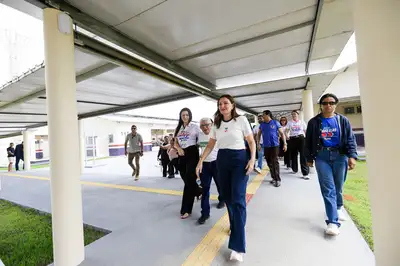notícia: Governadora Hana Ghassan vistoria obras de nova escola estadual em Tracuateua 