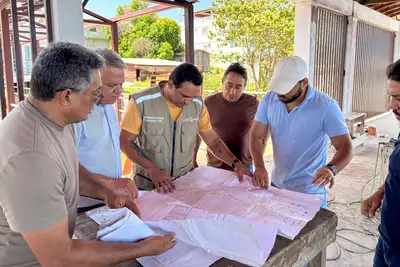 notícia: Obras do Terminal Hidroviário de Mocajuba avançam para a fase de acabamento