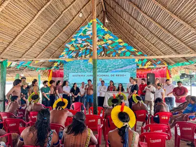 notícia: Comunidade da etnia Kayapó recebe segunda Consulta Livre, Prévia e Informada indígena sobre o Sistema Jurisdicional de REDD+