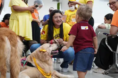 notícia: Cães terapêuticos interagem com usuários, familiares e profissionais do CIIR