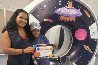 notícia: Policlínica de Santarém transforma exame de tomografia em 'viagem espacial'