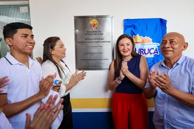 notícia: Governadora Hana Ghassan entrega Escola Maria Hyluiza Pinto Ferreira, em Curuçá