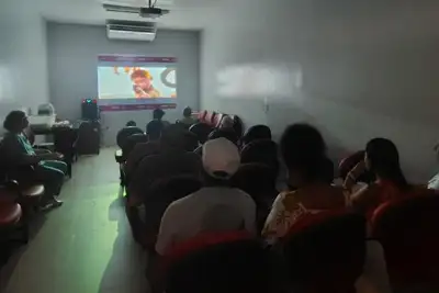 notícia: Cine Pipoca’ promove lazer e acolhimento a pacientes e acompanhantes no Hospital Regional Santa Rosa